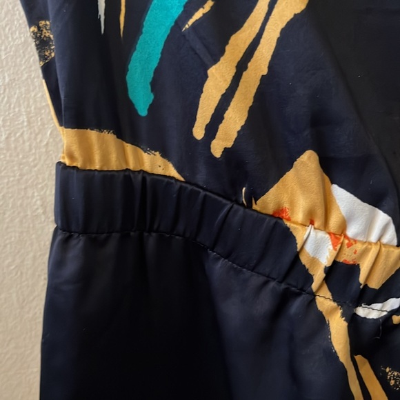 The Limited Sleeveless Floral Blue Gold Dress XS - Picture 5 of 12